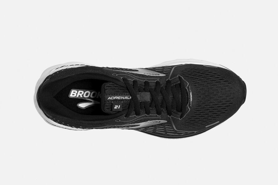 Brooks Running Shoes Womens Black/White - Adrenaline GTS 21 Road - 6208-LDTMW